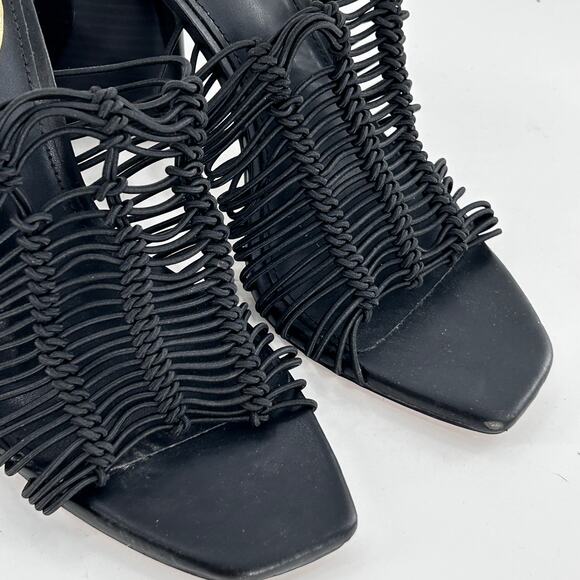 Sam Edelman Laurette Heels 6.5 Black NWOT Sandals Strappy Square Toe 90s Mules - Picture 6 of 8